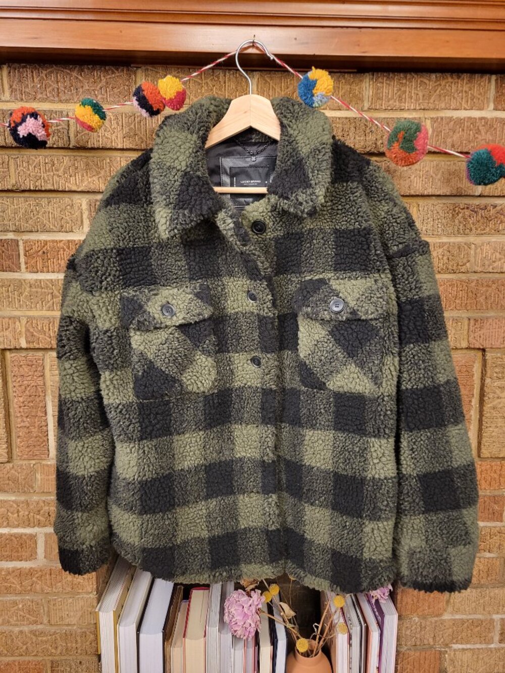 Lucky Brand Plaid Teddy Coat